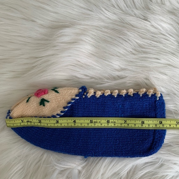 Hand Knit Wool Sock Bootie Slippers Handmade - Picture 6 of 8